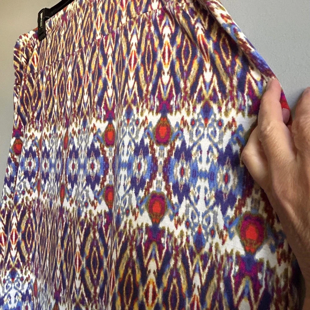 Faded Glory Womens XL Violet Combo Ikat‎ Geometric Print Maxi Skirt FGL26782PR7
